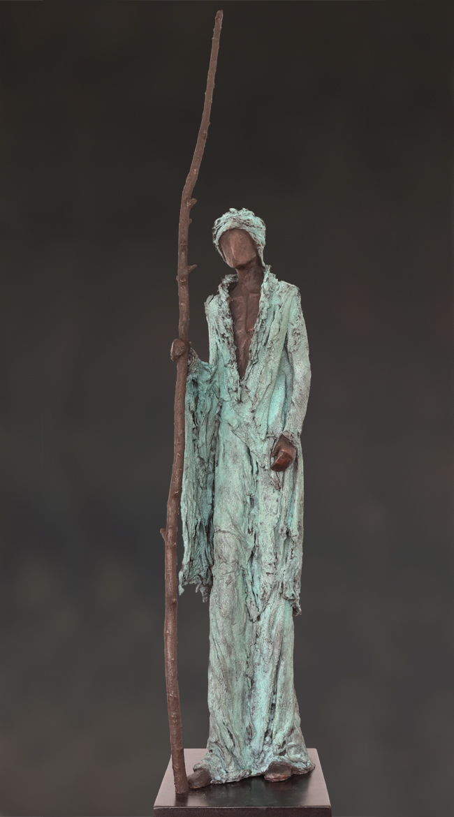 Pilgrim 3, kieta nuij sculptures in bronze