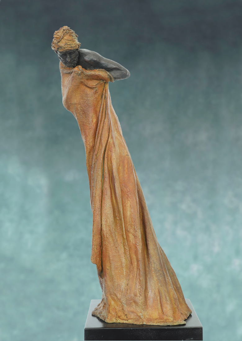 Jona, Man, turning away, bronze, yellow-brown patina